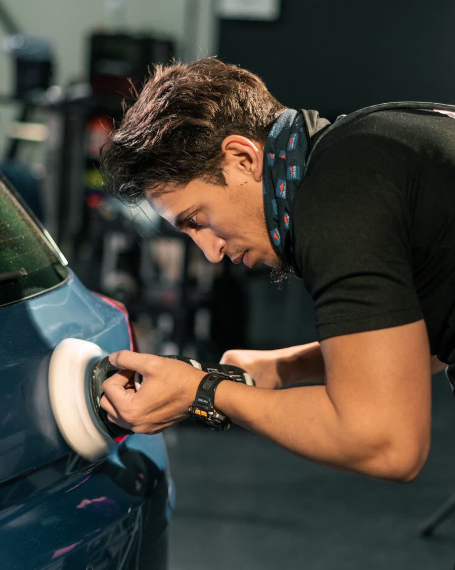 Example photo: machine polishing car paint